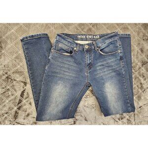 Vintage Genes Black Men Jeans Size 28x27 Blue Slim Fit Stretch